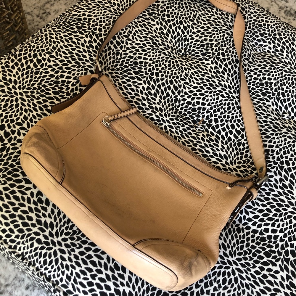 Coach Tan Camel Pebbled Leather Bag - Picture 2 of 11